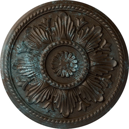 Ekena Millwork Edinburgh Ceiling Medallion (Fits Canopies up to 5 1/4"), 18"OD x 1 3/4"P, Bronze Blue Patina CM18EDBBS
